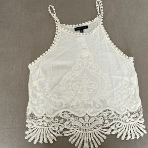 Kendall & Kylie Crochet Embroidered Tank Top